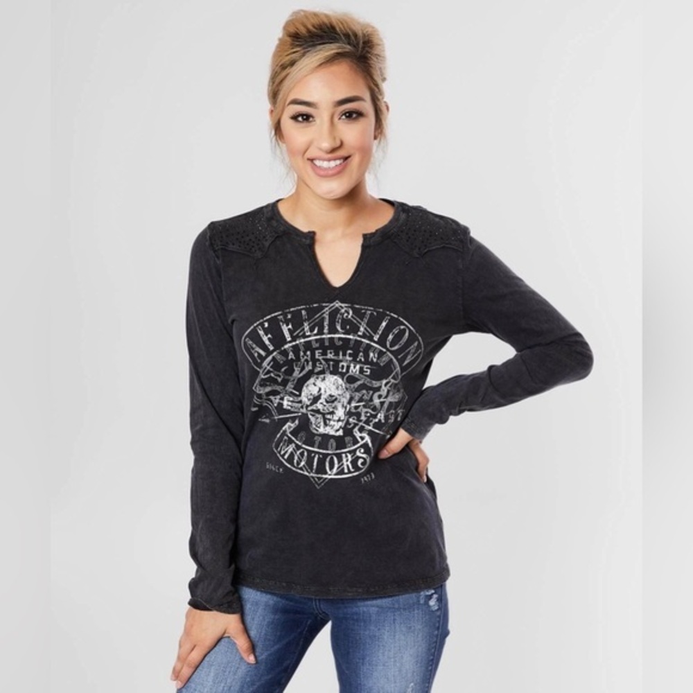 Affliction American Customs Diamond Motors T-Shirt size small